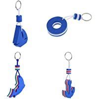 MagiDeal 4 Piezas Llavero Flotante Color Azul para Yate Navegación Barco Kayak